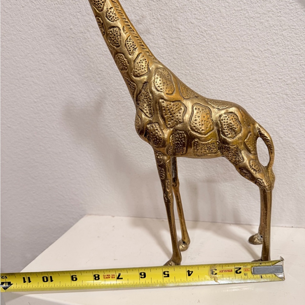Vintage Brass Giraffe Figurine | Mid Century‎ Modern Animal Decor - Picture 5 of 5